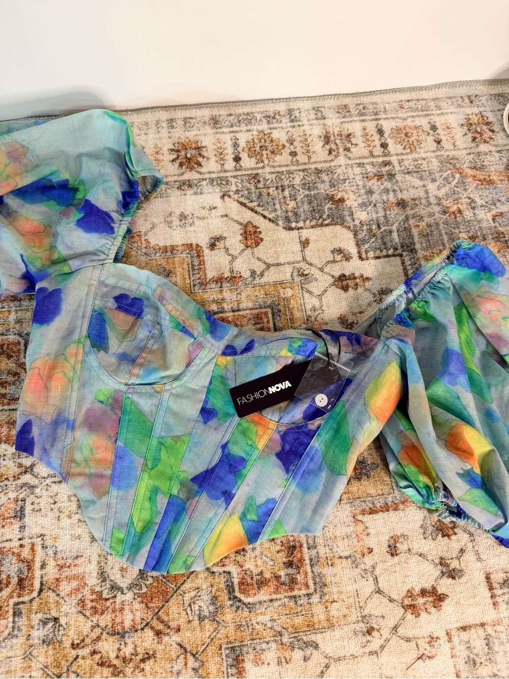 Fashion Nova Watercolor Corset Top